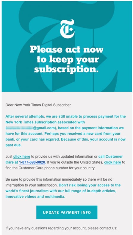 halimbawa ng email ng nyt dunning
