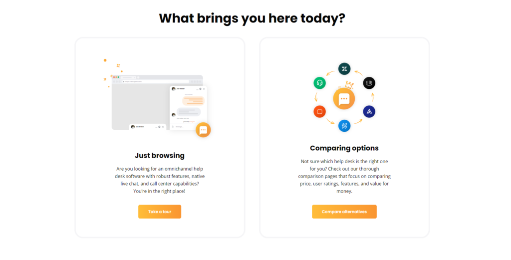 Examples of LiveAgent CTAs