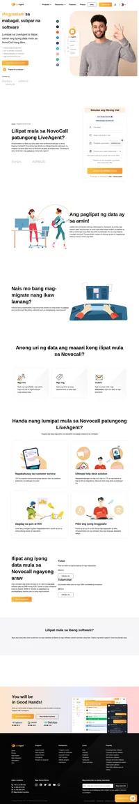 Ang aming mga ahente ay malugod kayong tutulungan na maglipat ng iyong data mula sa Novocall ng ligtas at walang hirap. Sumali sa LiveAgent ngayong araw at magbigay ng mas mahusay na support.