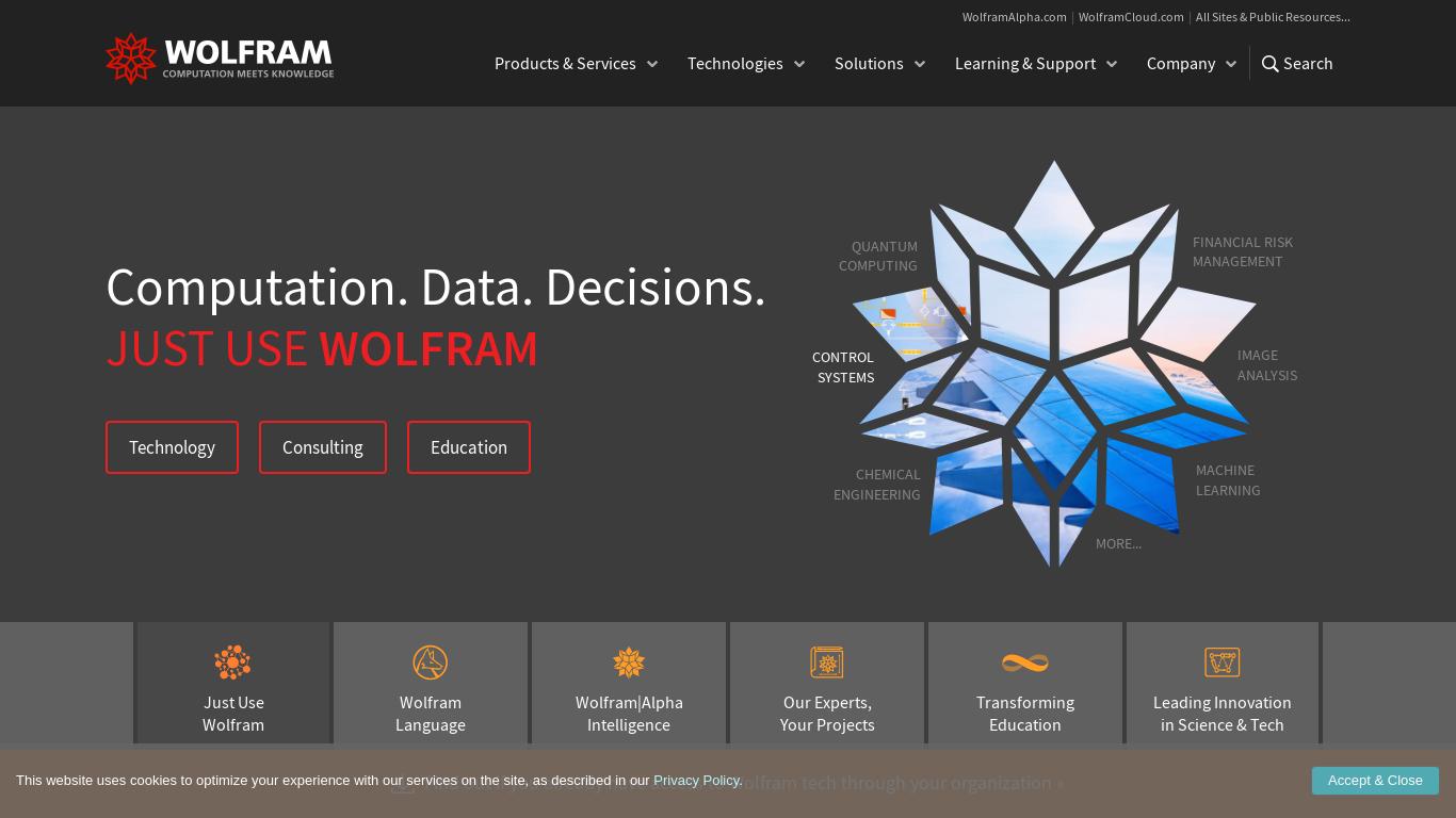 Wolfram, creators of the Wolfram Language, Wolfram|Alpha, Mathematica, Development Platform, Data Science Platform, Finance Platform, SystemModeler...