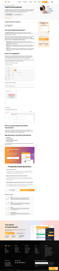 Mas madali na ninyong makokonekta ang inyong LiveAgent call center sa VoipTel International nang walang dagdag na bayad. Tingnan dito kung paano.