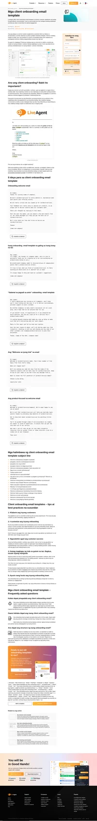 Gagabayan ng client onboarding email templates ang customers sa tamang paggamit ng produkto o serbisyong binili nila.