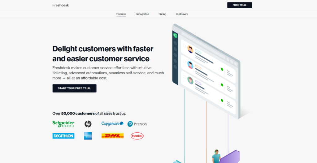 home page ng Freshdesk