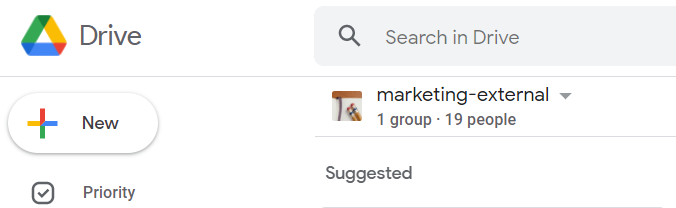 Google Drive sharing example