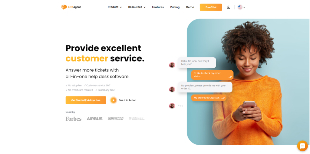 home page ng LiveAgent
