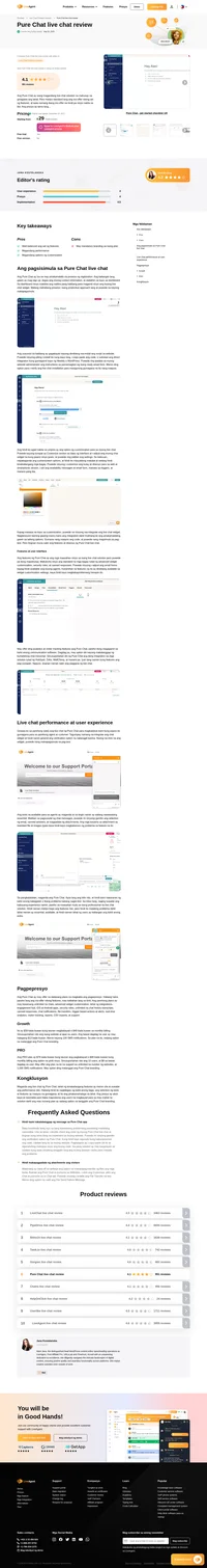 Ang LiveAgent ay nag-aalok ng suporta sa email, live chat, social media, call cernter, at isang knowledge base. Ang LiveAgent ay may pinakamabilis na widget ng live chat sa merkado, ang bilis ng chat ay nasa 2.5 segundo.