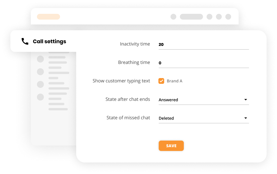 Call settings sa Customer service software - LiveAgent