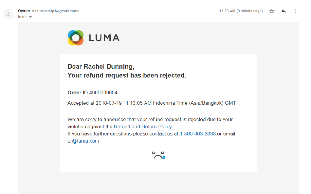 tanggihan ang kahilingang ibalik ang bayad