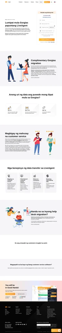 Balak mo bang umalis sa Gorgias? Subukan ang libreng paglipat sa LiveAgent. Puwede naming ilipat nang walang bayad ang lahat ng inyong tauhan, tickets, tags, at marami pa.